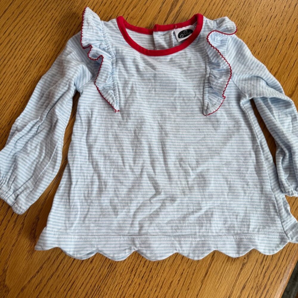 PBJ GIRLS BLUE STRIPED LONG SLEEVE SHIRT 18M